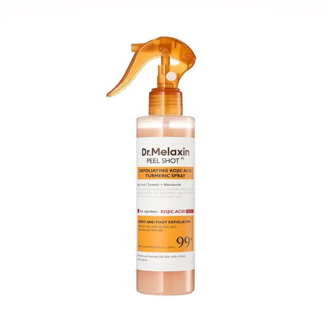 Dr.Melaxin - Peel Shot Exfoliating Kojic Acid Turmeric Spray {Body} 200ml (Dry جافة, Acne Treatment حب الشباب)
